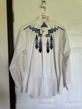 2 for $30 sale: Vintage Wanted by Beads Beautiful Western-style tuxedo shirt.